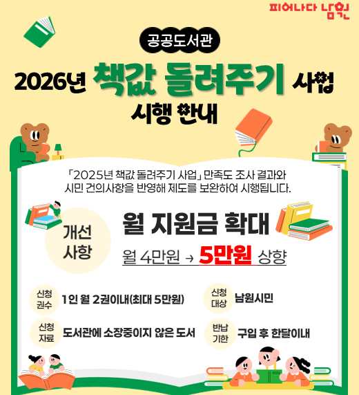 2026년 책값 돌려주기 사업 안내 2026년 책값 돌려주기 사업 안내